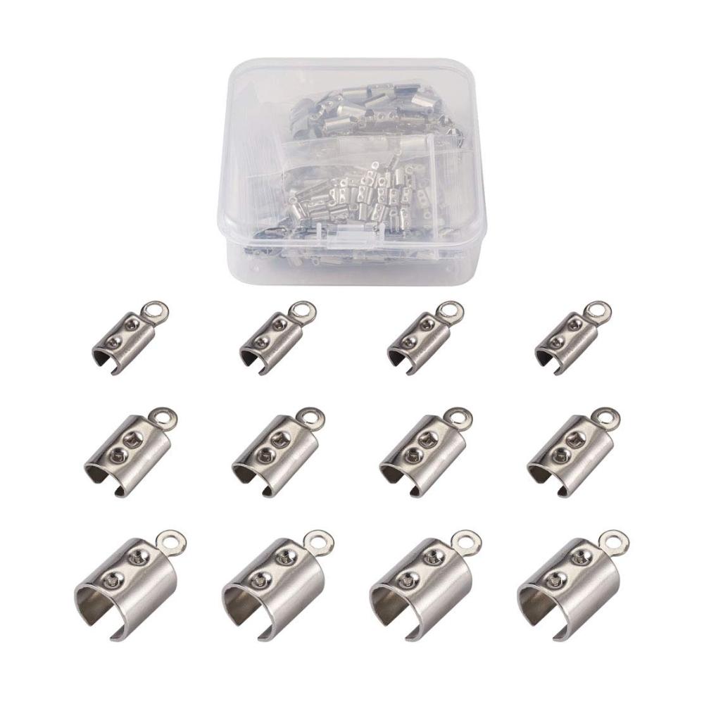 Hochwertige 400er Box Edelstahl-Endkappen für Lederbänder & Schmuckherstellung - Faltbare Verschlüsse für DIY Handwerk & mehr - Passend für 2–6 mm - Robust & stilvoll