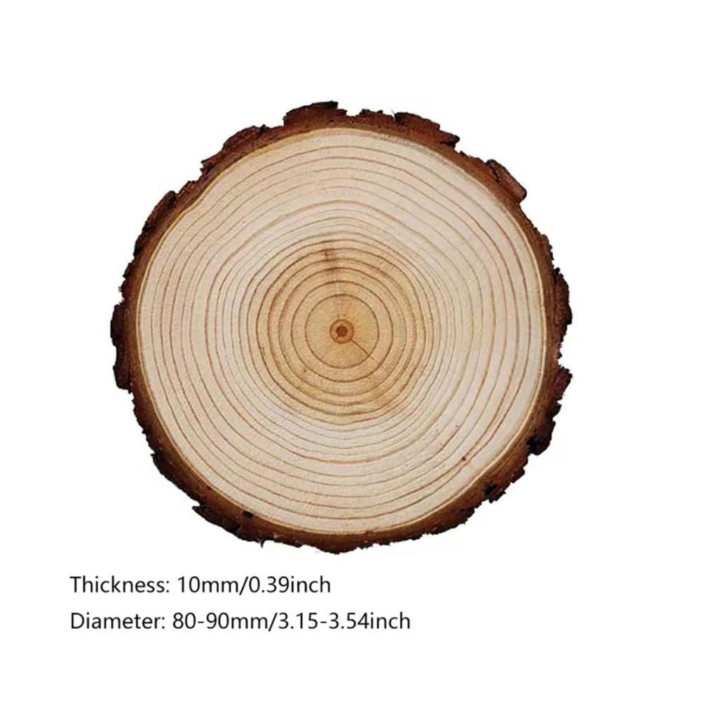 20 Stück Unbehandelte Holzscheiben – Naturholz Untersetzer Set zum Basteln DIY Kinderkunst Weihnachtsdeko & Hochzeitsdekorationen