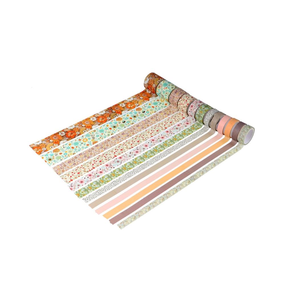 Entdecken Sie Kreativität mit unserem Vintage Washi Tape Set 12 Rollen 30/20/15/10 mm breit mit Blumenmotiven. Antikes japanisches Klebeband (3m) für Sammelalben DIY-Projekte Bullet Journals und Kawaii-Briefpapier. Verschönern Sie Ihre Welt