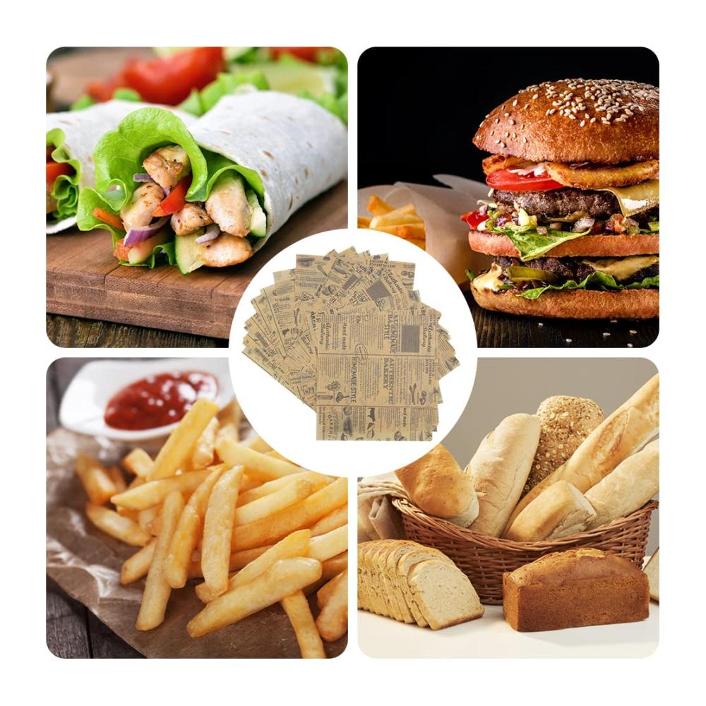 Backpapier 100 Blatt - Wachspapier für Lebensmittel nicht klebrig - Ideal für Backen Grillen Kochen - Für Obst Gemüse Brot Käse und mehr - Praktisches Deli-Papier für Ihre Küche (21 * 21 cm