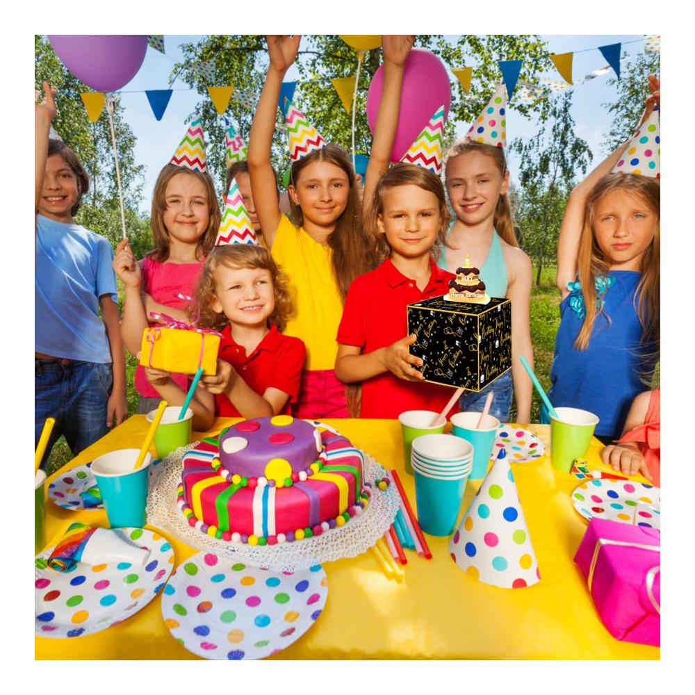 Originelle Geldgeschenkidee Kinderzimmer Deko Spardose - Geldkuchen Pull Out Kit mit 38 Transparenten Beuteln - Lustige Geldgeschenkbox für Geburtstage - Kreative Spardosen für Frauen Männer und Kinder