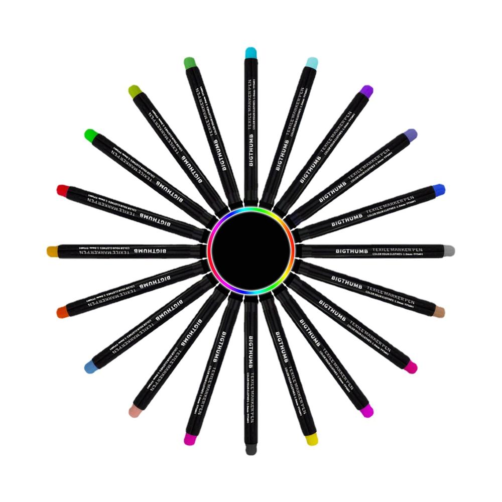 Stoffmalfarben Set 10 Farben Stoffstifte Permanent für Kleidung T-Shirts Leinwände & Taschen - Ideal für Kunstprojekte Basteln & Geschenke für Erwachsene und Kinder