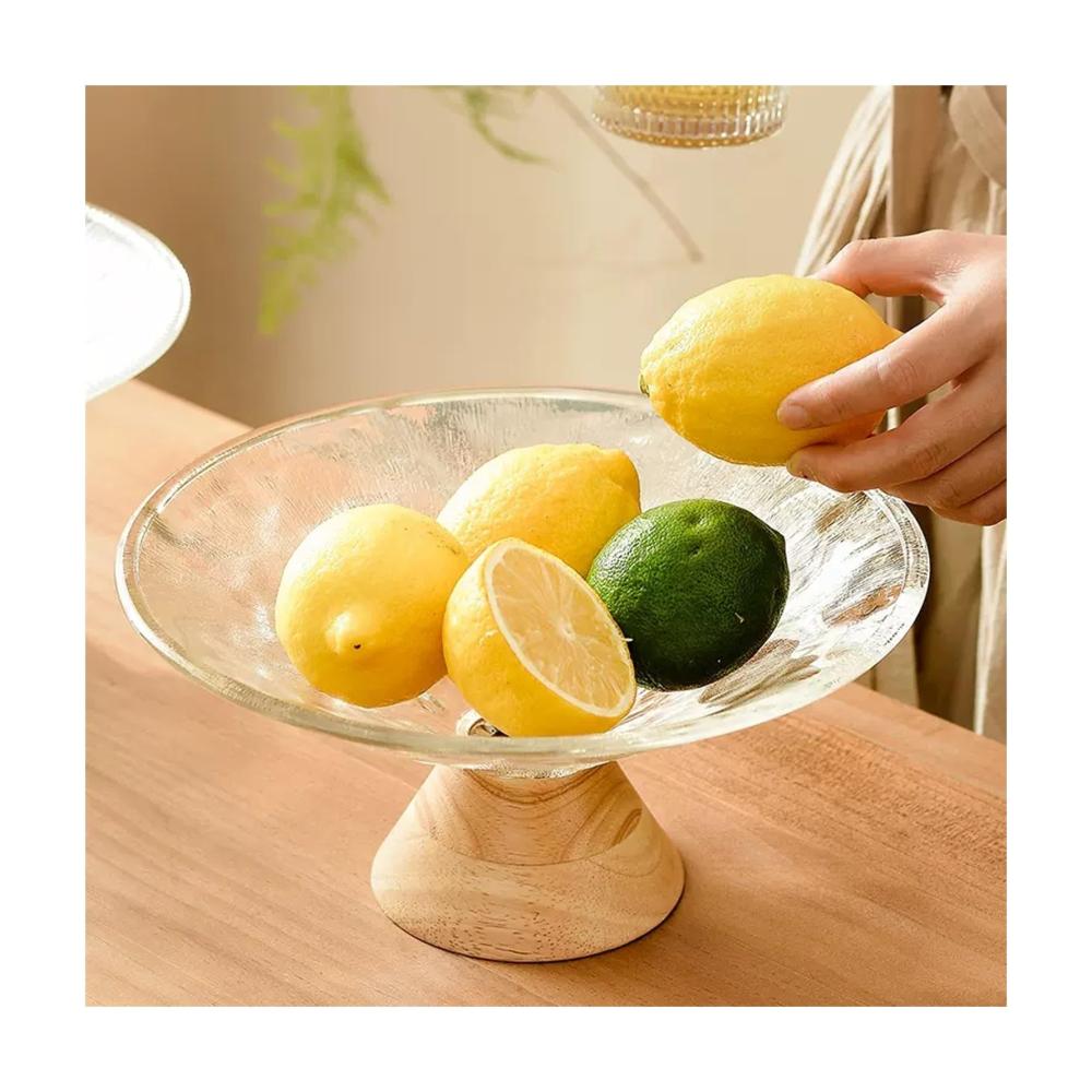 Moderne Glas Obstschale für Wohnzimmer & Küche | Elegantes Tablett für Obst Snacks & Süßigkeiten | Dekoratives Schalen-Set für Couchtisch & Esstisch | Perfekt für stilvolle Präsentationen