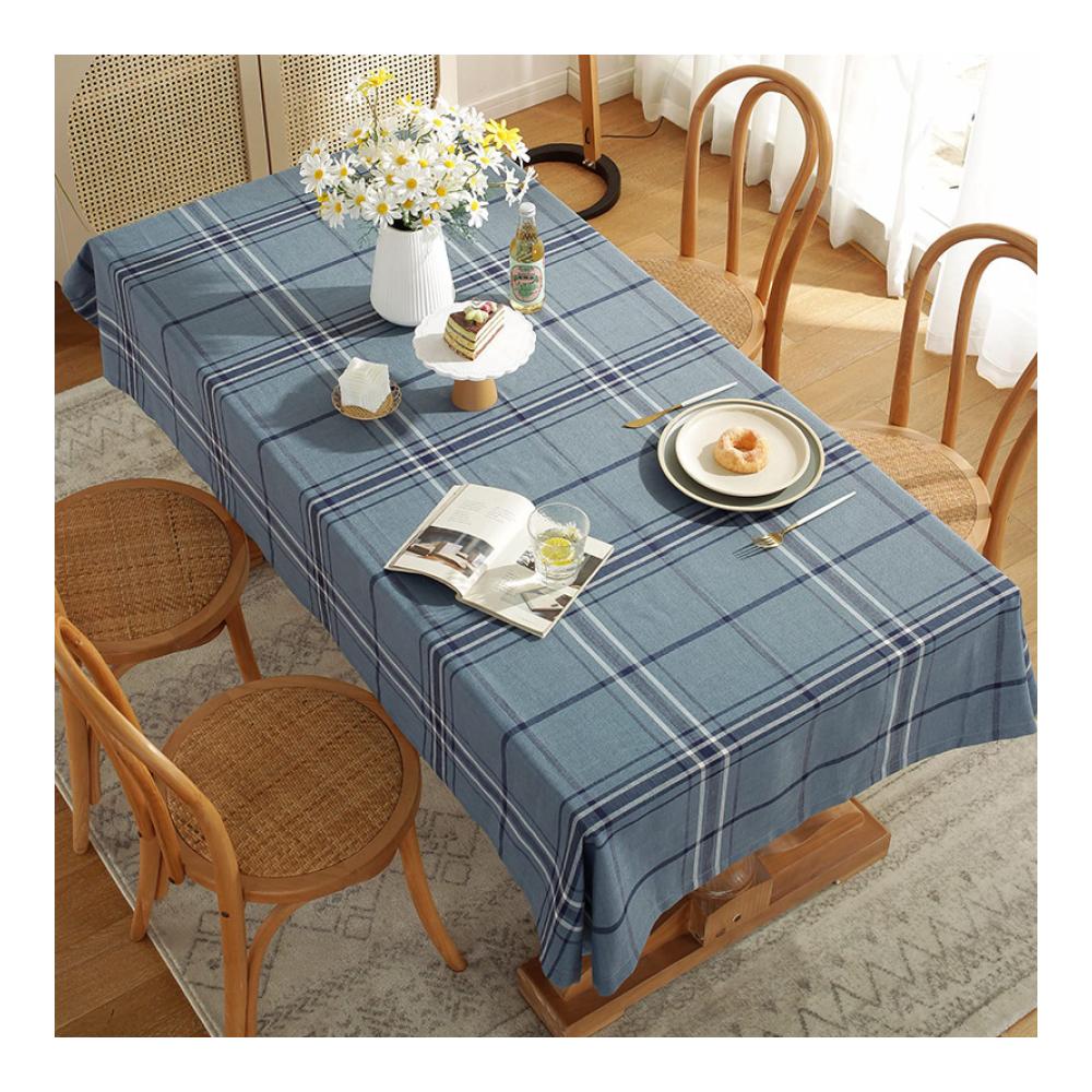 Elegante Tischdecke Leinenoptik 140x300cm – Abwaschbare Tischwäsche mit Spitzenkante Rechteckig & Pflegeleicht Ideal für Festliche An