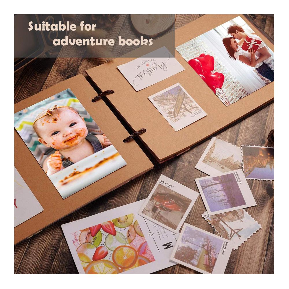 Personalisiertes Scrapbook Album Nachfüllbare Seiten aus Kraftpapier für Abenteuerbücher - Ideal für Erinnerungen und Fotos - 40 Seiten - 28 x