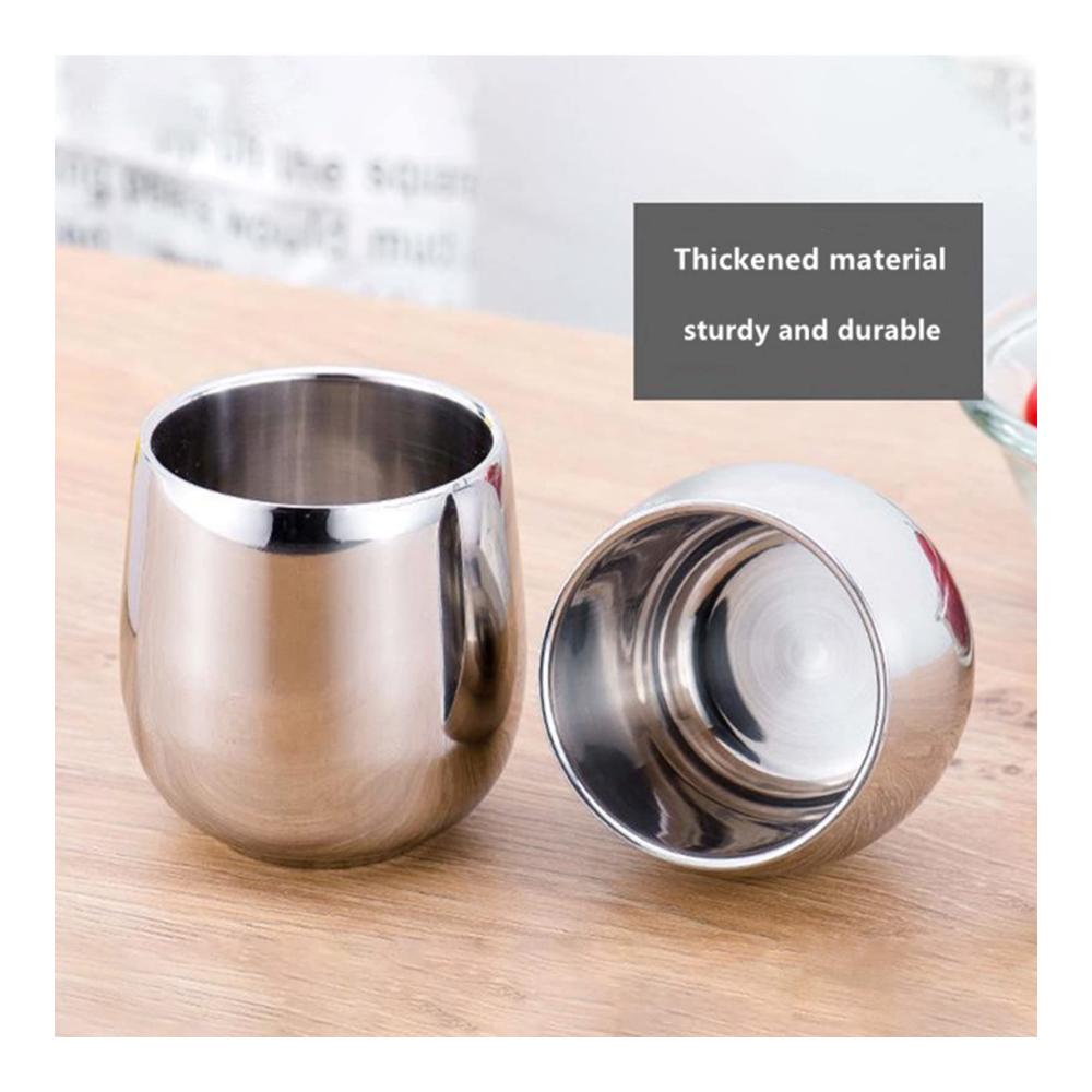 Premium Bechersets 4-teiliges Kaffeetassen-Set aus doppelwandigem Edelstahl | Verhindert Verbrühungen | Perfekt für heißen und kalten Kaffee Wasser und Tee | 200 ml Kapazität