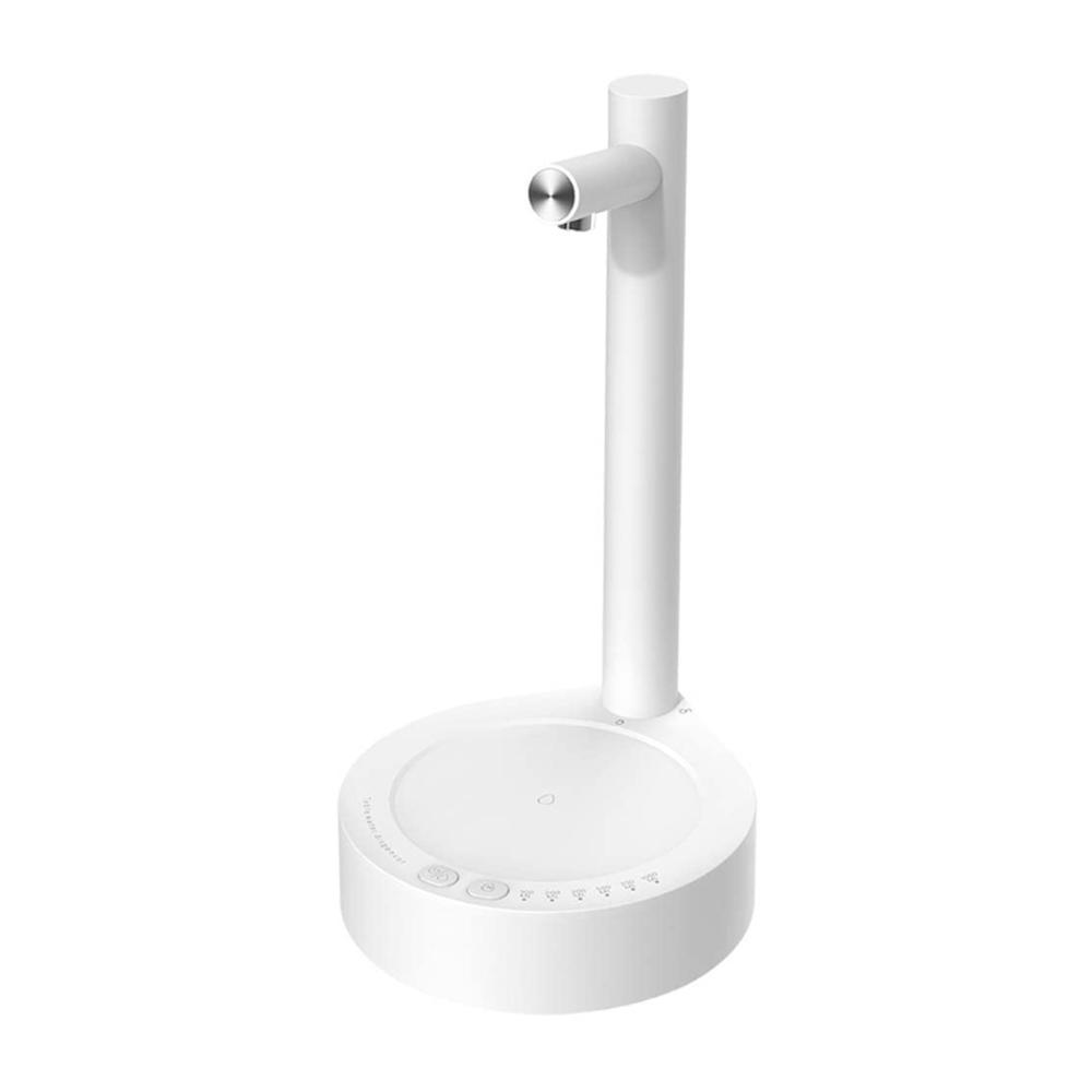 Intelligenter Kühler & Wasserspender Desktop-Pumpe mit Eimer automatisch & abnehmbar für Home Office & Outdoor inkl. Handtuch & Untersetzer (Weiß