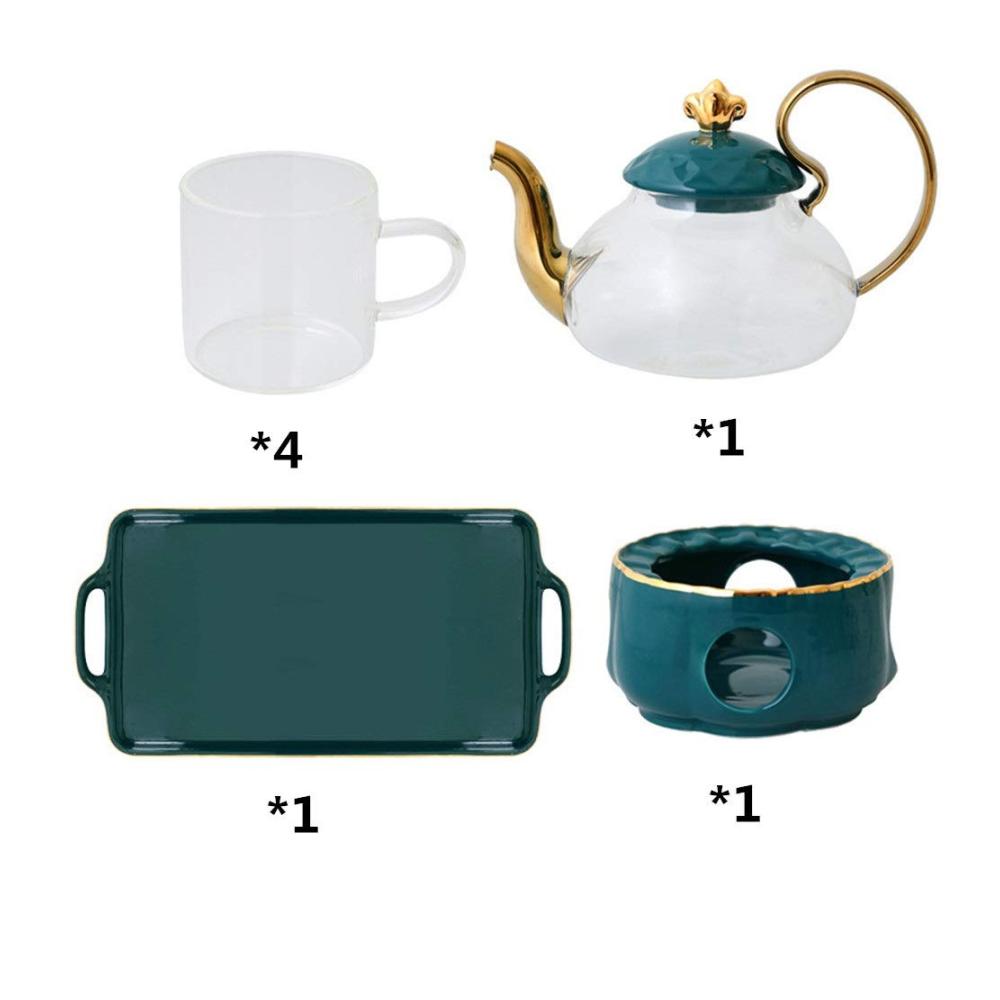 Kaffeegenuss deluxe 14-teiliges Set nordischer Goldstil Kaffee- & Teegläser inkl. Keramik-Teetassen. Perfekt für gemütliche Momente