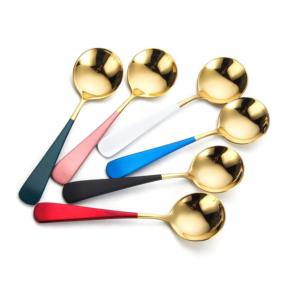 Entdecken Sie den Genuss – Suppenlöffel-Ensemble 4 elegante Edelstahl-Löffel für Suppe Dessert Tee & Kaffee - Perfektes Küchenzubehör für exquisiten Geschmack und Stil