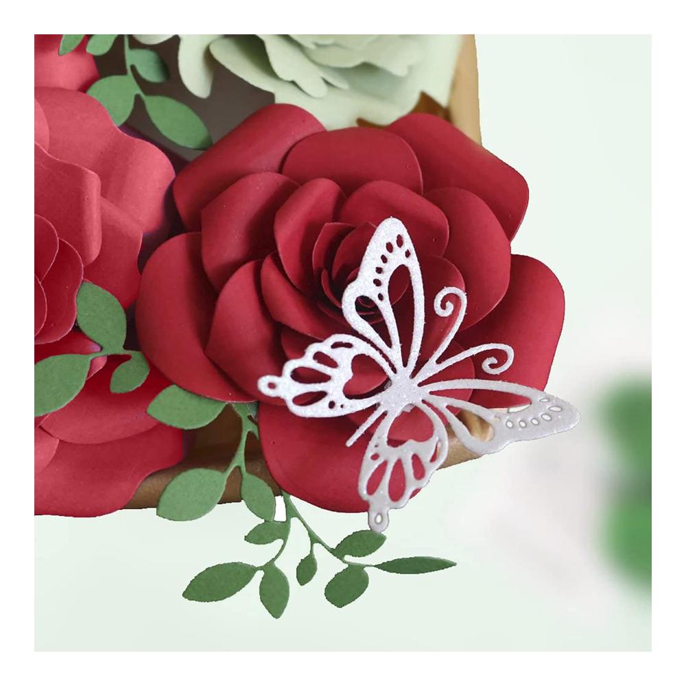 Hochwertige Metall-Stanzbögen für DIY Kartenherstellung & Scrapbooking – 9 Schmetterlingsformen inklusive Spitze & Prägeschablone – Ideales Werkzeug für Fotoalben & Handwerksprojekte