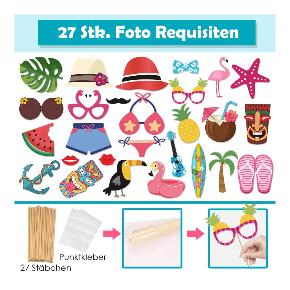 Hawaiianischer Partyfotoautomat Zubehör Aufblasbarer Fotorahmen exotische Hawaii-Foto-Requisiten für Sommer-Events und Luau-Partys. Unvergessliche Erinnerungen festhalten