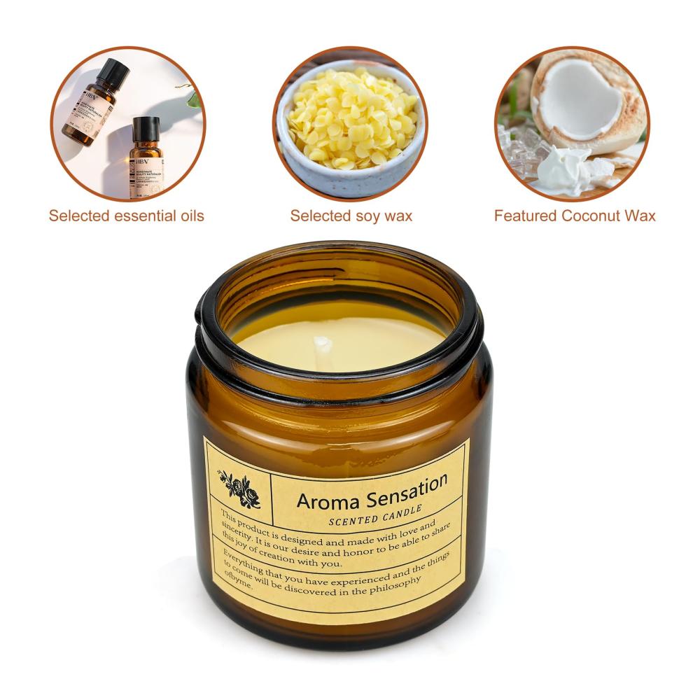 Luxuriöses Kerzenset 4 Stück Geburtstagskerzen für Frauen | 14 Unzen Sojawachs | Perfekte Geschenkidee für Beste Freundin Mama Papa & mehr | Handgefertigte Duftkerzen