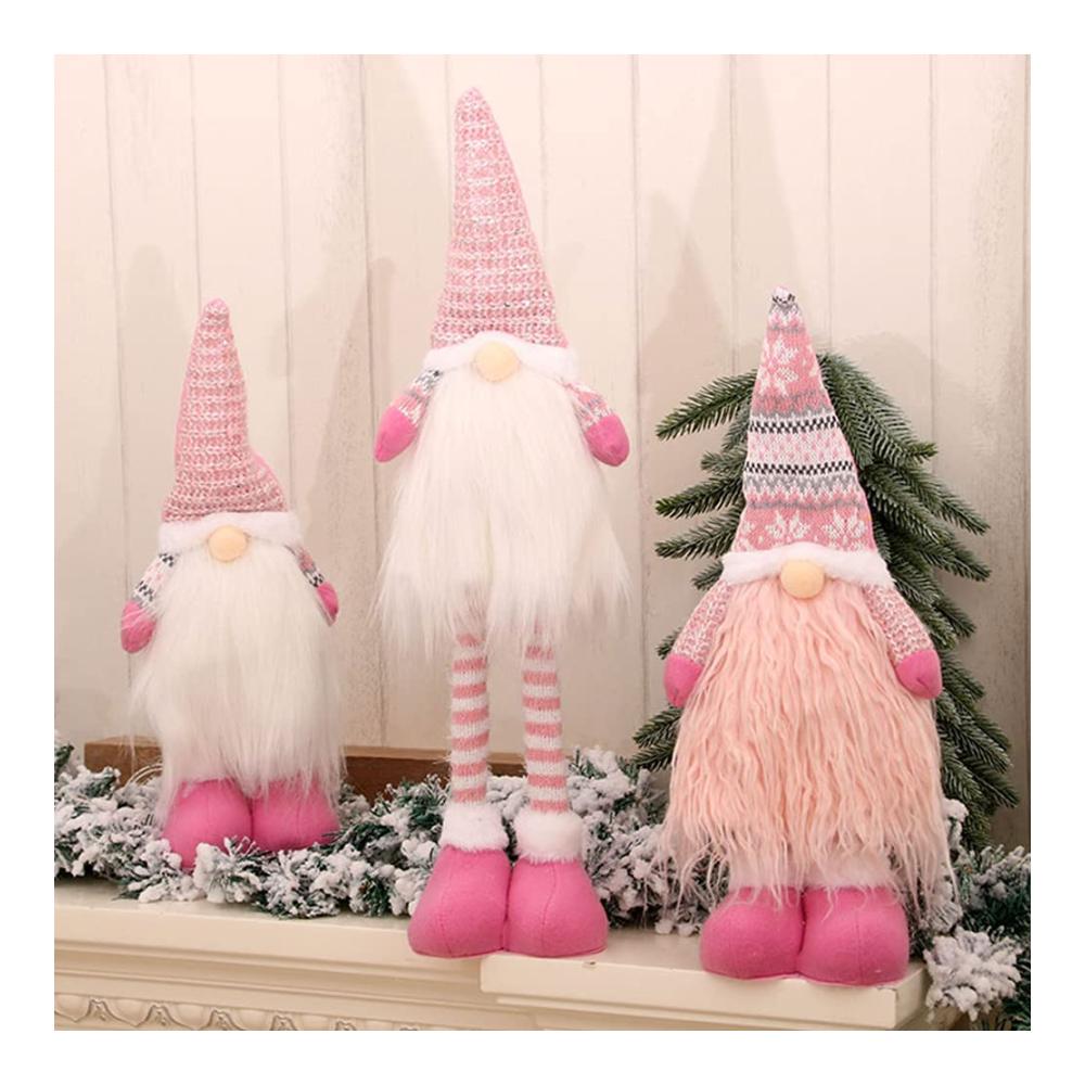 Faszinierende Puppen-Sammlerstücke 2 Weihnachtswichtel Figuren Set Handgefertigte Tomte Gnome mit Dehnbaren Beinen Plüsch Skandinavischer Zwerg für Zuhause & Büro. Exklusive Stoff Weihnachtsdeko in limitierter Auflage