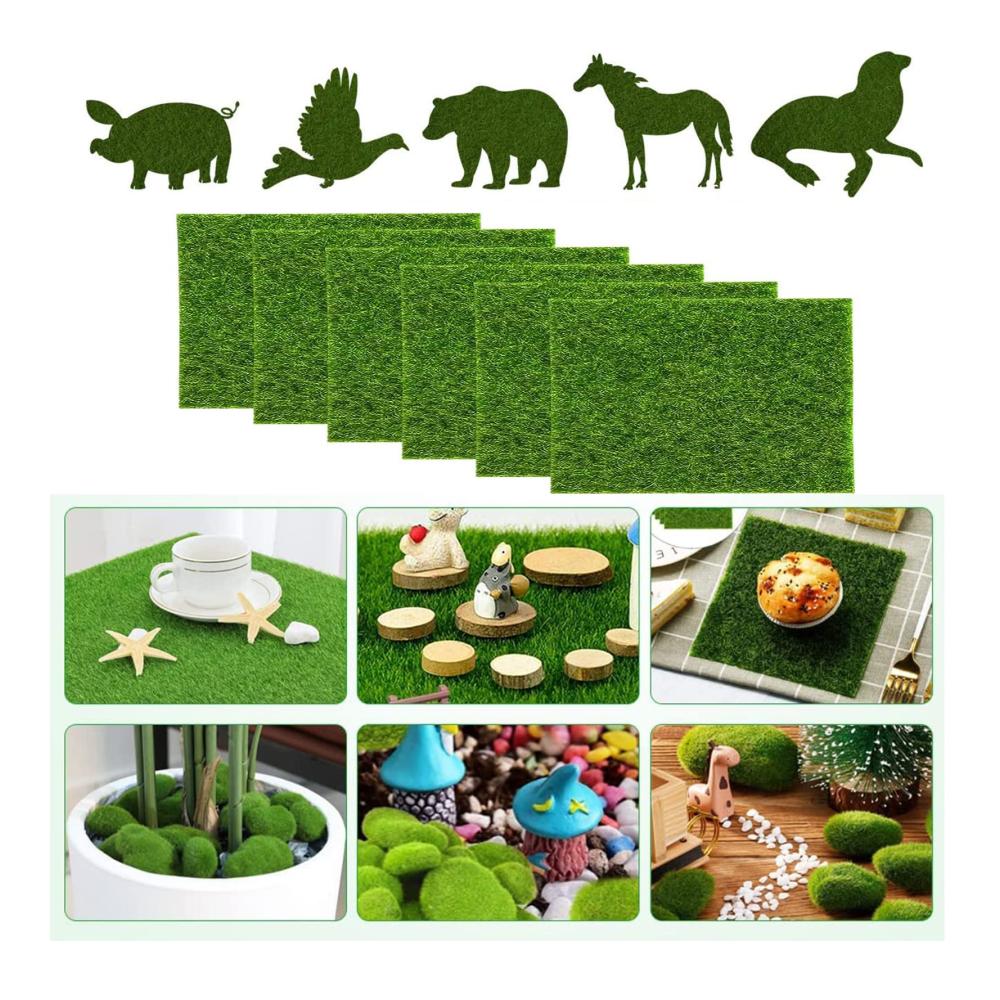 6er Set Kunstpflanzenmatte für DIY Deko - Künstliche Rasenmatten für Garten Terrasse Balkon & mehr - Natürliche Optik pflegeleicht & vielseitig - Perfekte Dekoration für Innen- und Außen