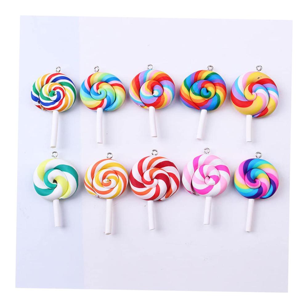 90 Stk Süße Lutscher-Schmuckanhänger-Set für DIY Kinder und Heimwerker - Charmante Polymer-Ton-Anhänger für Schlüsselbund und mehr