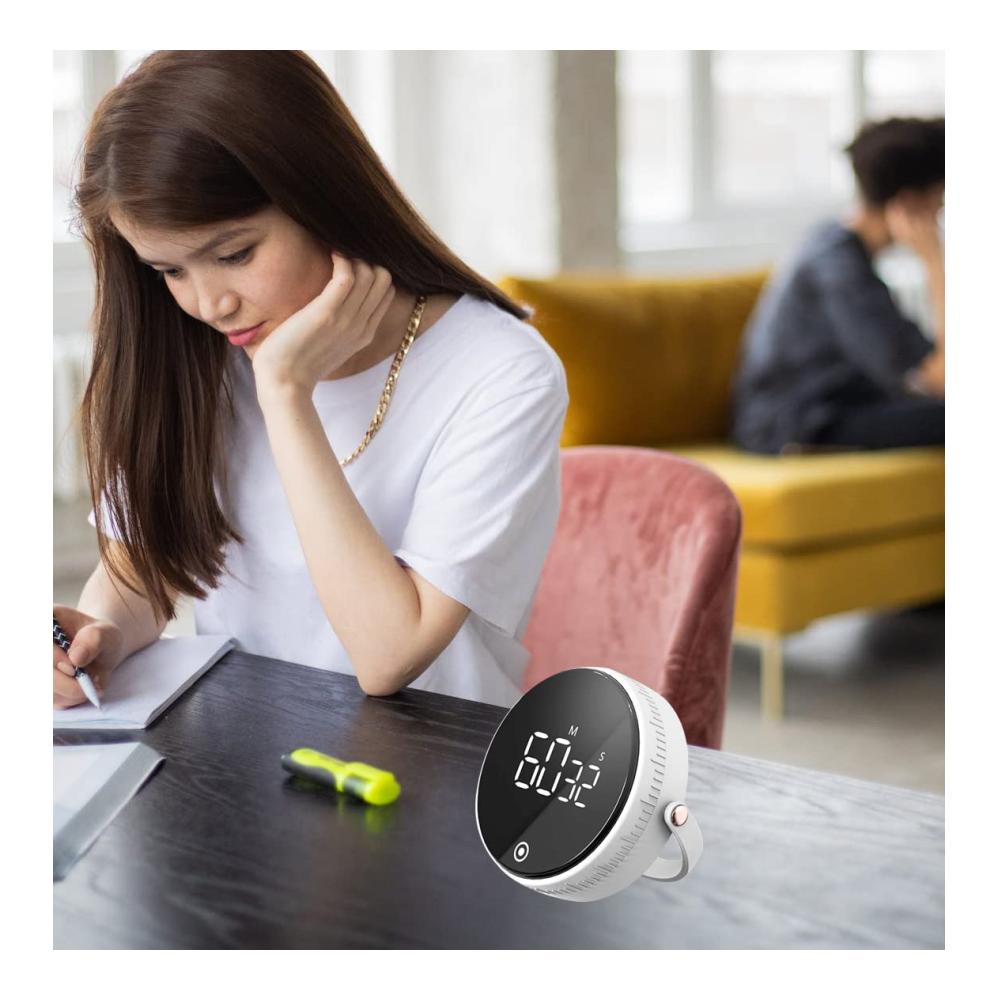 Eieruhren Digitaler Küchentimer mit großem LED-Bildschirm Magnet-Halterung & einstellbarer Lautstärke/Helligkeit. Perfekt für Backen & Training