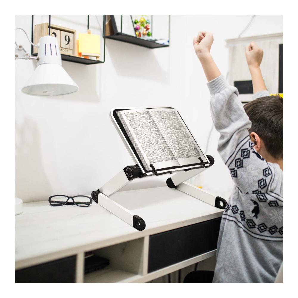 Verchbuchhalter Verstellbarer Buchständer mit Büroklammern für Lehrbücher mit Büroklammern | Ergonomischer Buchständer für Lehrbücher Tablet & Notizbuch | Stabiler Book Stand für Küche und BüroNotizbuch | Stabiler Book Stand für Küche und Büro