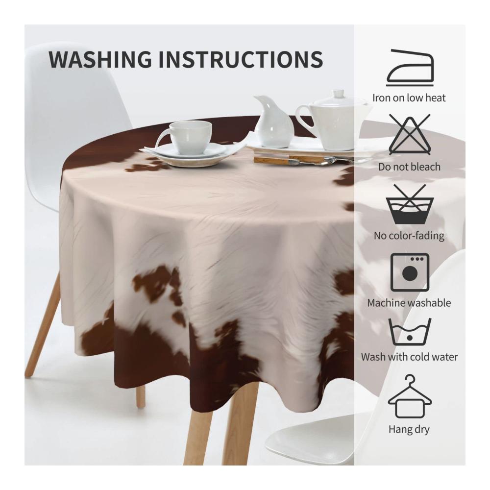 Elegante Rindsleder Tischdecke rund 1524cm - Dekorative Weichheit für Ihren Tisch - Waschbar & Stilvoll für jede Gelegenheit