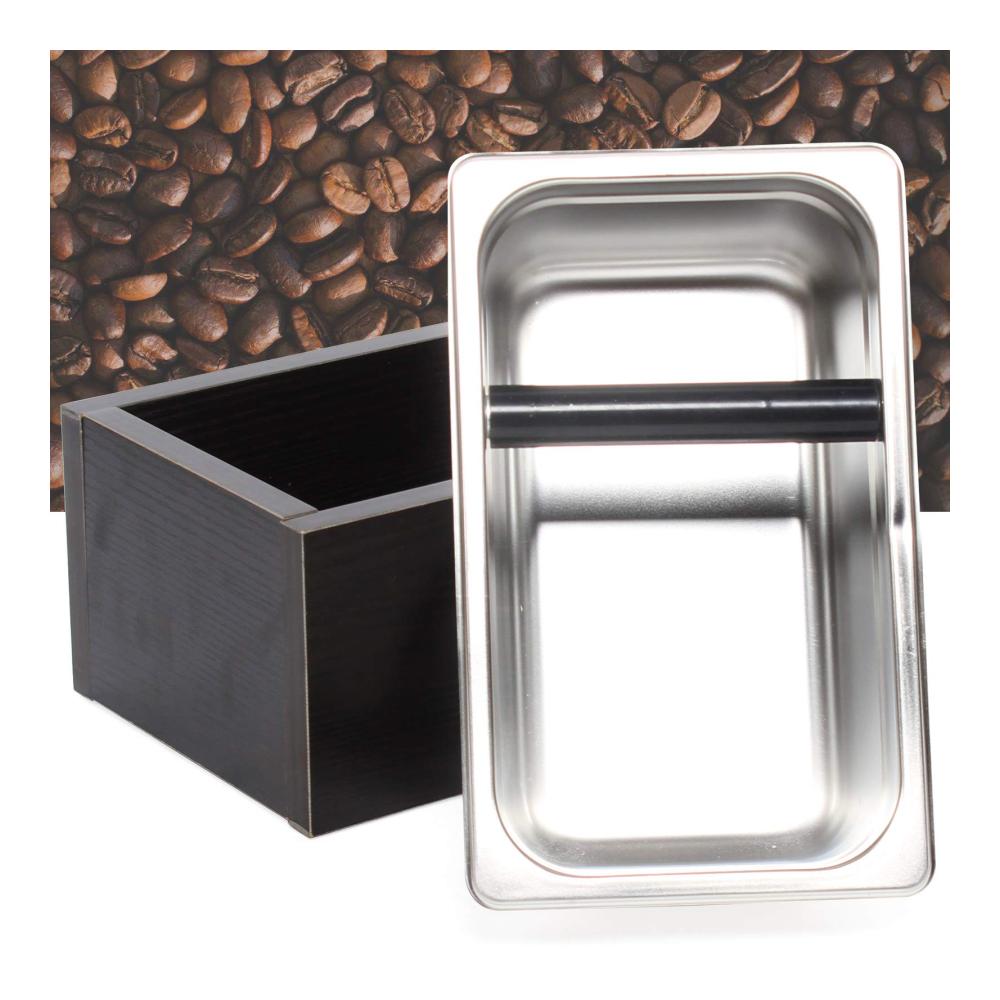 Hochwertiger 3L Edelstahl Tamper Knock Box Klopfbehälter - Robuster Kaffeesatzbehälter mit Griff für Siebträger - Praktischer Abfallbehälter für Kaffeeliebhaber - Ideal für Espresso und mehr