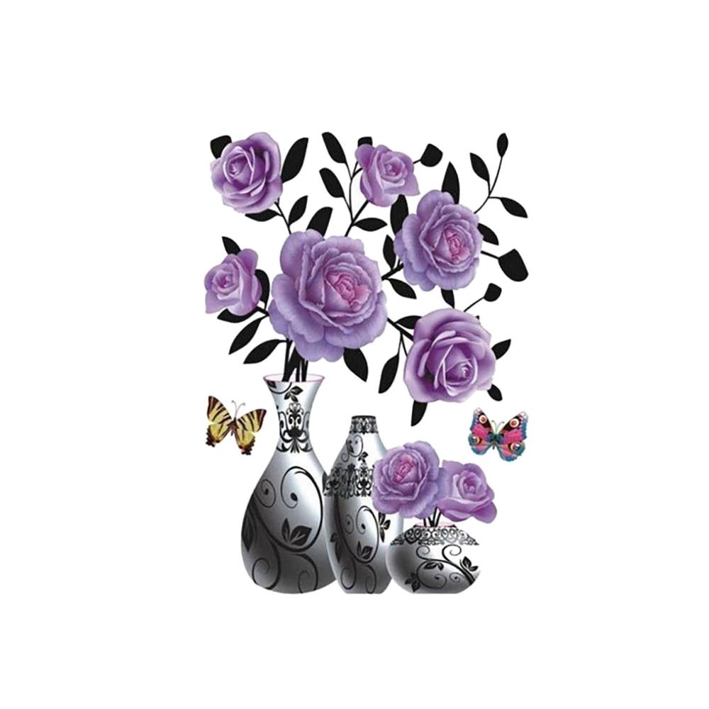 3D Möbelaufkleber Set - Selbstklebende Pflanzenvase & Kühlschrankaufkleber - Wasserdichte Fenster- und Wandsticker - Dekorieren Sie stilvoll (L  L