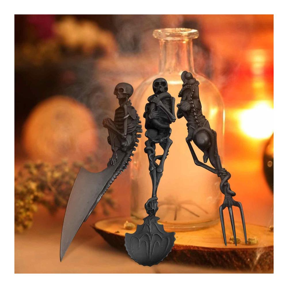 Entdecken Sie die Magie des Essens mit unseren exklusiven Halloween Bestecksets! Gönnen Sie sich gruselige Eleganz mit Gothic Skelett-Designs. Hochwertiges Metallbesteck für unvergessliche Momente bei Innen- und Außenveranstaltungen. Perfekte Ergänzung für Home Partys drinnen und draußen. Verleihen Sie Ihrer Halloween-Dekoration eine einzigartige Note