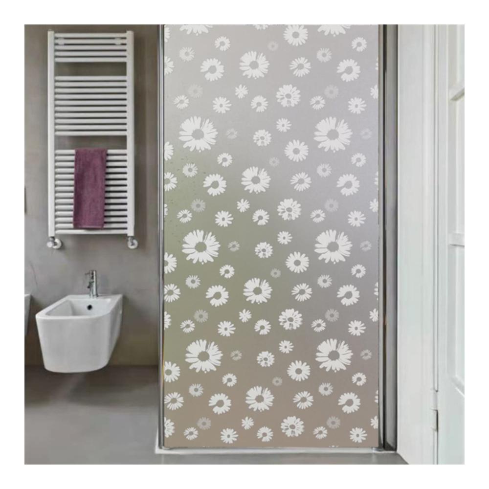EXQUILEG 3D Sonnenblume Fensterfolie Selbstklebende Milchglasfolie für Sichtschutz & Deko - Ideal für Badezimmer Schlafzimmer & Küche 45x200cm