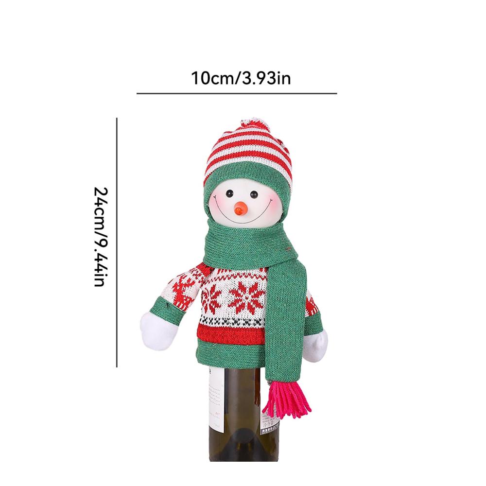 Entzückende Flaschenkörbe & -träger Handgefertigte Weihnachts-Weinflaschenhülle im Schneemann-Look | Einzigartige Tischdekoration für festliche Weihnachtsfeiern | Perfektes Geschenk für Weinliebhaber & Partygastgeber | Niedliche Weihnachts