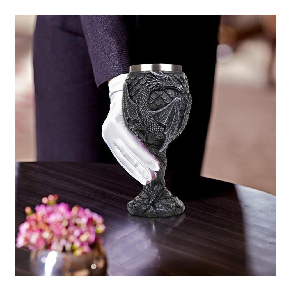 Entzückende Gothic-Drachenkelche aus Edelstahl | Rotweingläser mit Drachenmotiv | Perfektes Geschenk für Versammlungen und Partydekoration