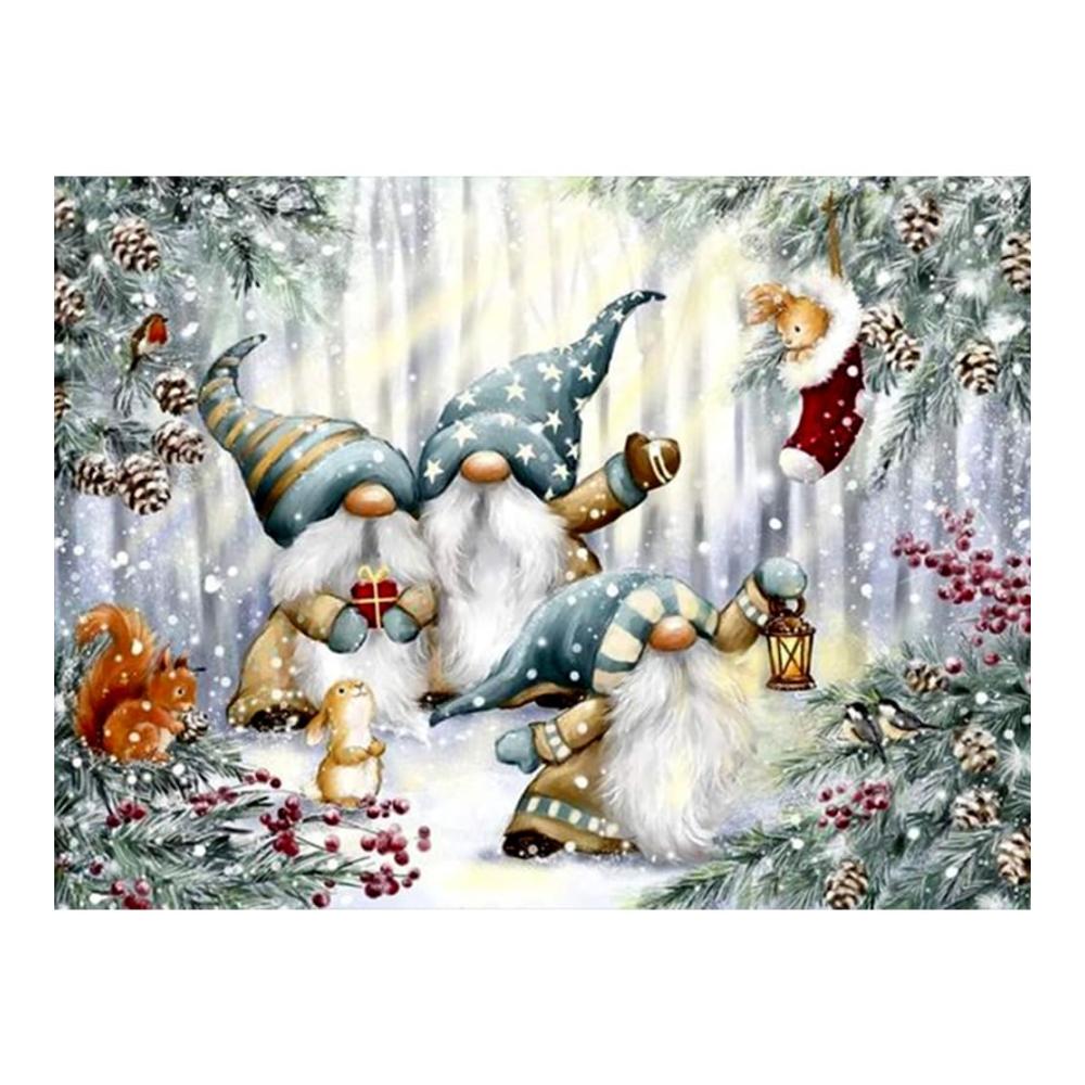 Erstellen Sie Ihre eigene Kunst mit Leichtigkeit! 5D-Glasmalerei-Set für Heimdekoration & Kunsthandwerk – Runder Bohrer entzückendes Zwergen-Design 40 x 30 cm. Verschönern Sie Ihr Zuhause mit kreativer Brillanz