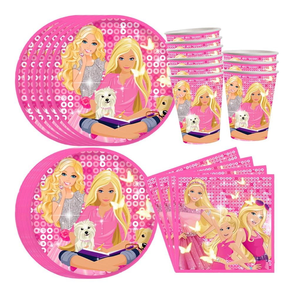 Prinzessin Partyzubehör Set für 10 Gäste - Festliche Deko mit Papiergeschirr Bechern & Servietten - Perfekt für Kindergeburtstage & besondere Anlässe