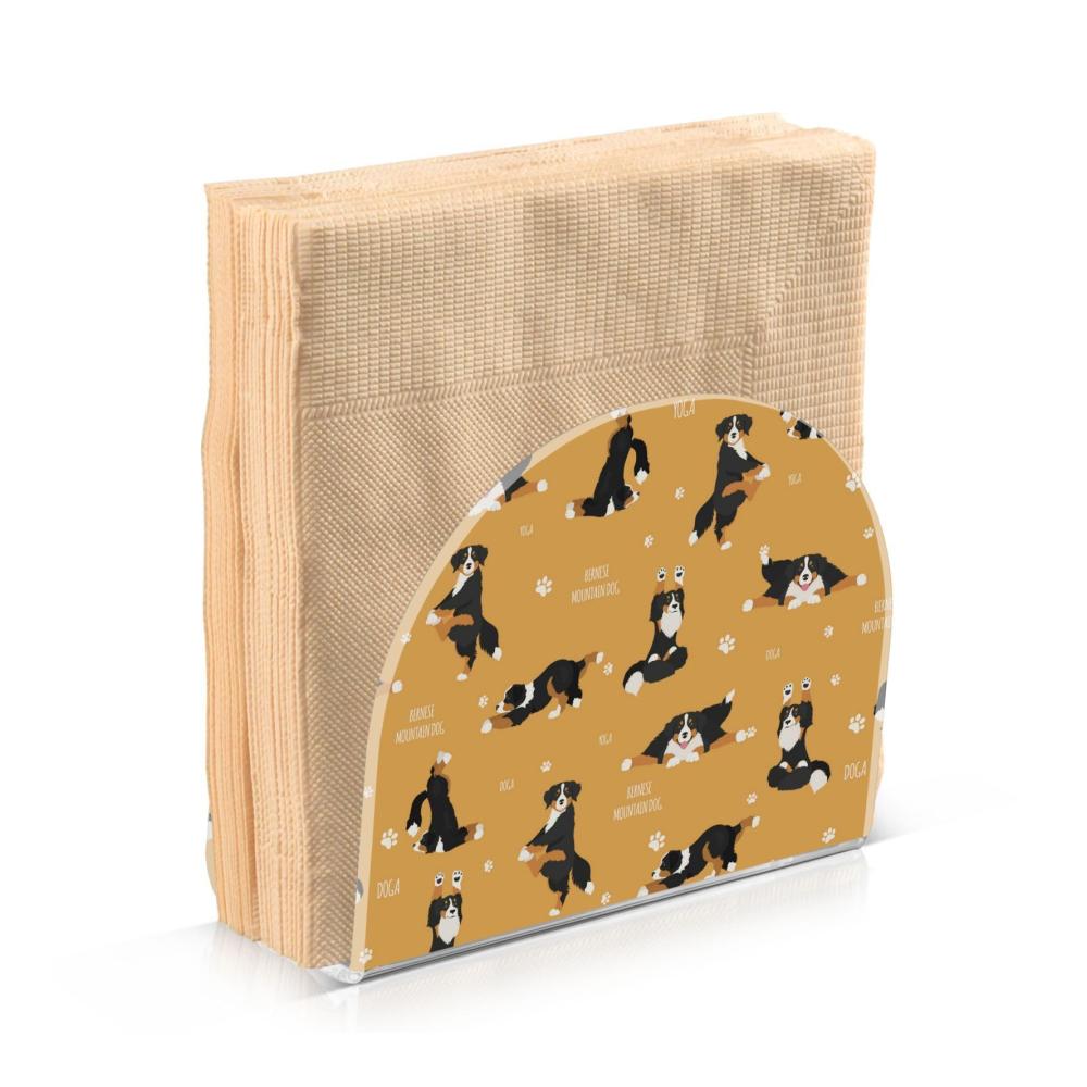 Stilvoller Serviettenhalter Yoga-Hunde-Design | Berner Serviettenspender | Platzsparend & aufrecht | Perfekt für Restaurant & Wohnkultur | Acryl-Design