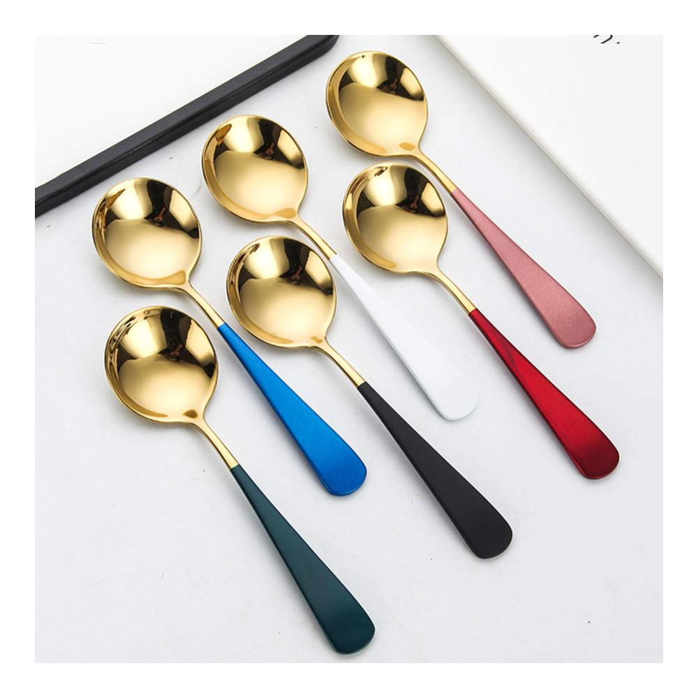 Entdecken Sie den Genuss – Suppenlöffel-Ensemble 4 elegante Edelstahl-Löffel für Suppe Dessert Tee & Kaffee - Perfektes Küchenzubehör für exquisiten Geschmack und Stil