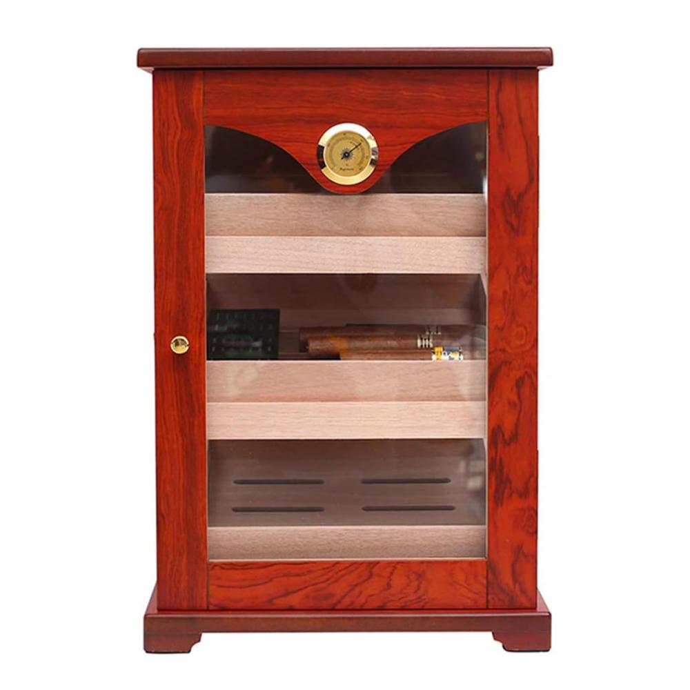 Premium Zigarren-Humidor aus Zedernholz | Digitales Hygrometer & Feuchtigkeitsgerät inklusive | Platz für 100 Zigarren | Ideales Barzubehör-Geschenkset für Zigarrenliebhaber
