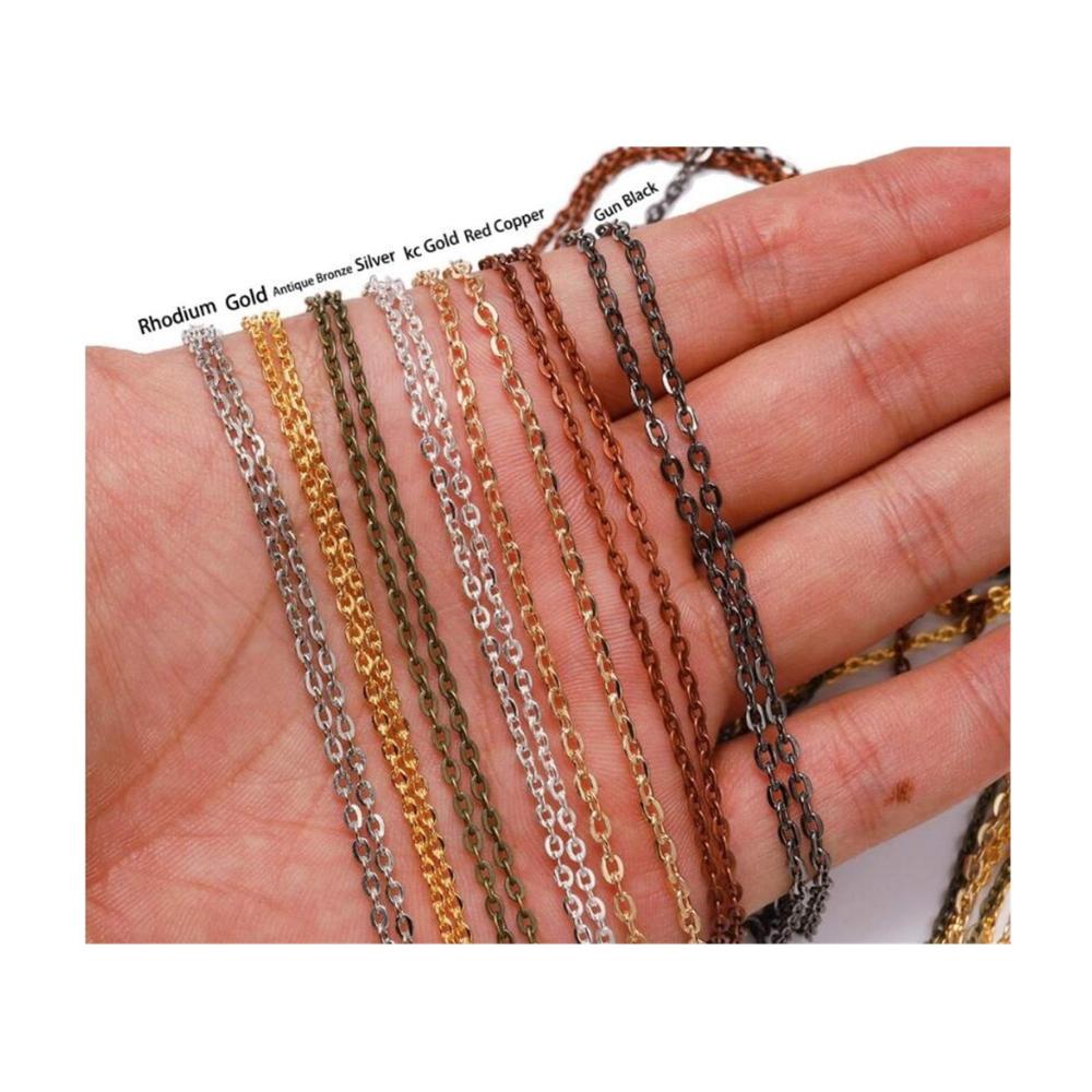 Premium 10m Schmuckdrähte Hochwertige Rhodium/Bronze Farbe Lange Halskette Ketten aus Messing - Perfekt für DIY Schmuckzubehör! (Farbe