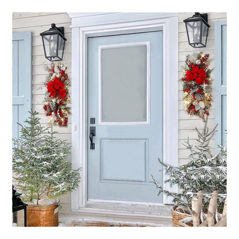 Entdecken Sie die Magie von Weihnachten Schmücken Sie mit unserem einzigartigen Kranz - Perfekt für Türen Fenster und den Weihnachtsbaum. Stilvoll festlich und unvergesslich! Hängen Sie rote Schneekränze für eine zauberhafte Atmosphäre in Ihr Zuhause. Dekorieren Sie das Einkaufszentrum mit unserem Wandbehang und lassen Sie Weihnachtsfreude aufkommen. Verleihen Sie Ihrem Fest eine besondere Note mit unseren Bändern und Ornamenten. Ein Muss für die festliche