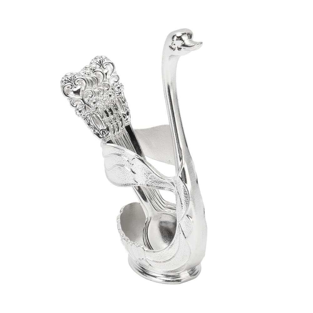 Entdecken Sie Eleganz mit unserem exklusiven 6-teiligen Mischpaletten-Set Swan-Ständer Kaffeelöffel Zuckertablett Organizer-Halter und Dessert-Teelöffel. Perfektes Tisch-Display für stilvolles Ambiente