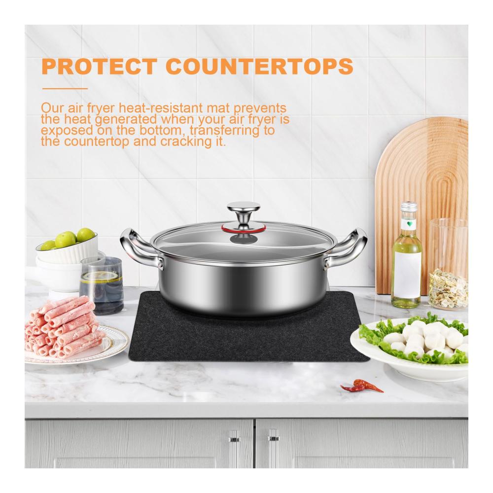 Premium Backunterlagen Set - 2 Hitzebeständige Matten 44x30cm für Luftfritteuse Kaffeemaschine Mixer & mehr | Antirutsch & Vielseitige Küchen Heiß