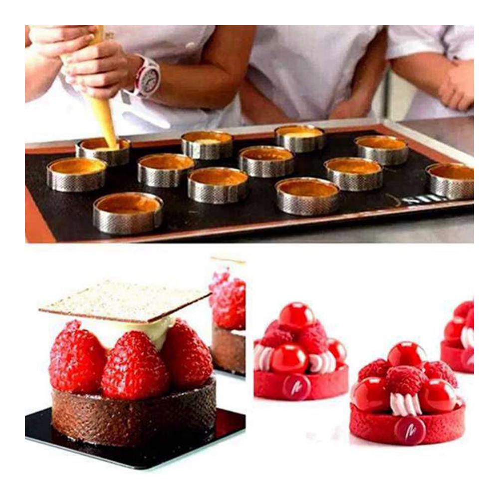 LOLPALONE 48er Pack Kuchenringe & Rahmen aus Edelstahl - Perfekte Form für Mousse & Kuchen - Hochwertige Backwerkzeuge - 6cm Durchmesser