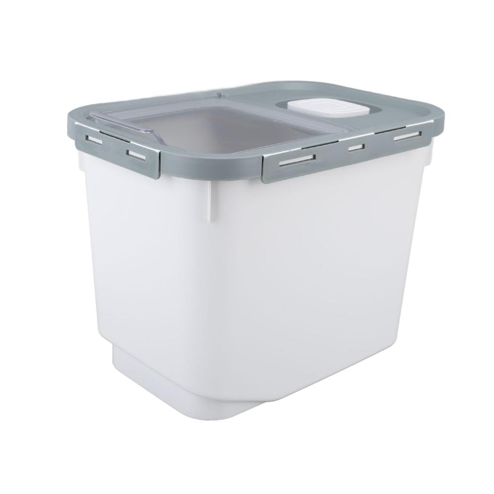 Organisiere und Schütze deine Vorräte mit unseren Müslidosen! 10 kg Kapazität transparenter Behälter mit Klappdeckel für einfache Nutzung. Perfekt für Tiernahrung Bohnen Körner und Mehl. Halte deine Küche ordentlich und deine Zutaten frisch