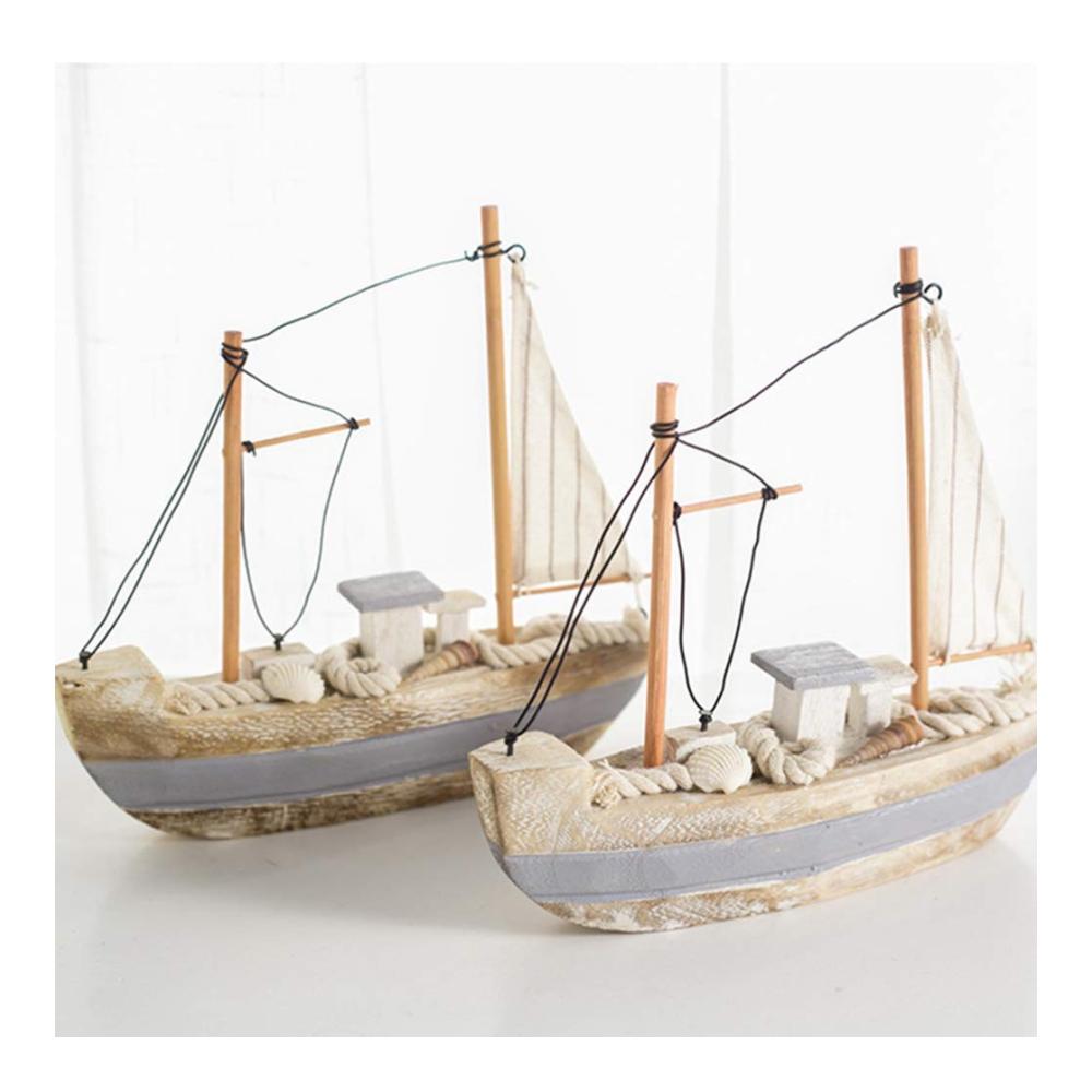 Einzigartige Vintage-Holzsegelboot-Figuren Nautische Sammlerstücke und dekorative Skulpturen für zu Hause. Perfektes Geschenk für Liebhaber von Segelbooten und maritime Dekorliebhaber (Farbe Wie gezeigt