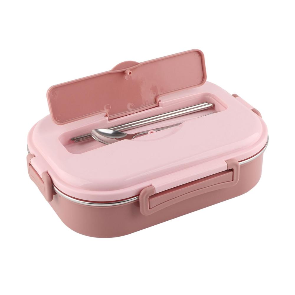 Lunchbox mit Vier Fächern und Suppenschüssel: Rosa