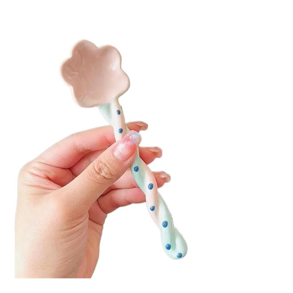 Keramik Suppenlöffel Set – Hochglanzlöffel für stilvolles Servieren von Suppen und Desserts – Haushaltslöffel für besondere Genussmomente (Farbe
