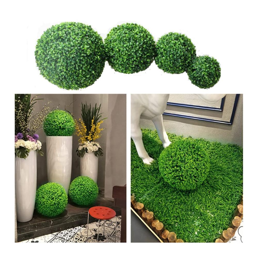 12-Zoll Blumen-Topiary-Ball Künstliche Hängepflanzen für Innen- und Außendeko - Simulation von Boxwood-Blumen - Dekorative Topiary-Bälle zum Aufhängen - Realistische Faux-Blumen