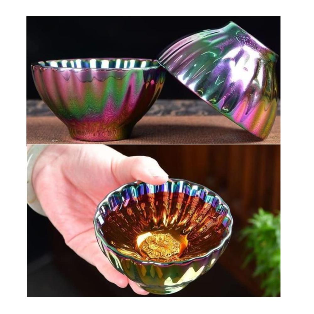 Entdecken Sie den Genuss des Teetrinkens mit unseren exquisiten Teetassen - 120 ml bunte Glasur handgemachte chinesische Teaism Kungfu Teetasse perfektes Geschenk für Teeliebhaber (Pfau