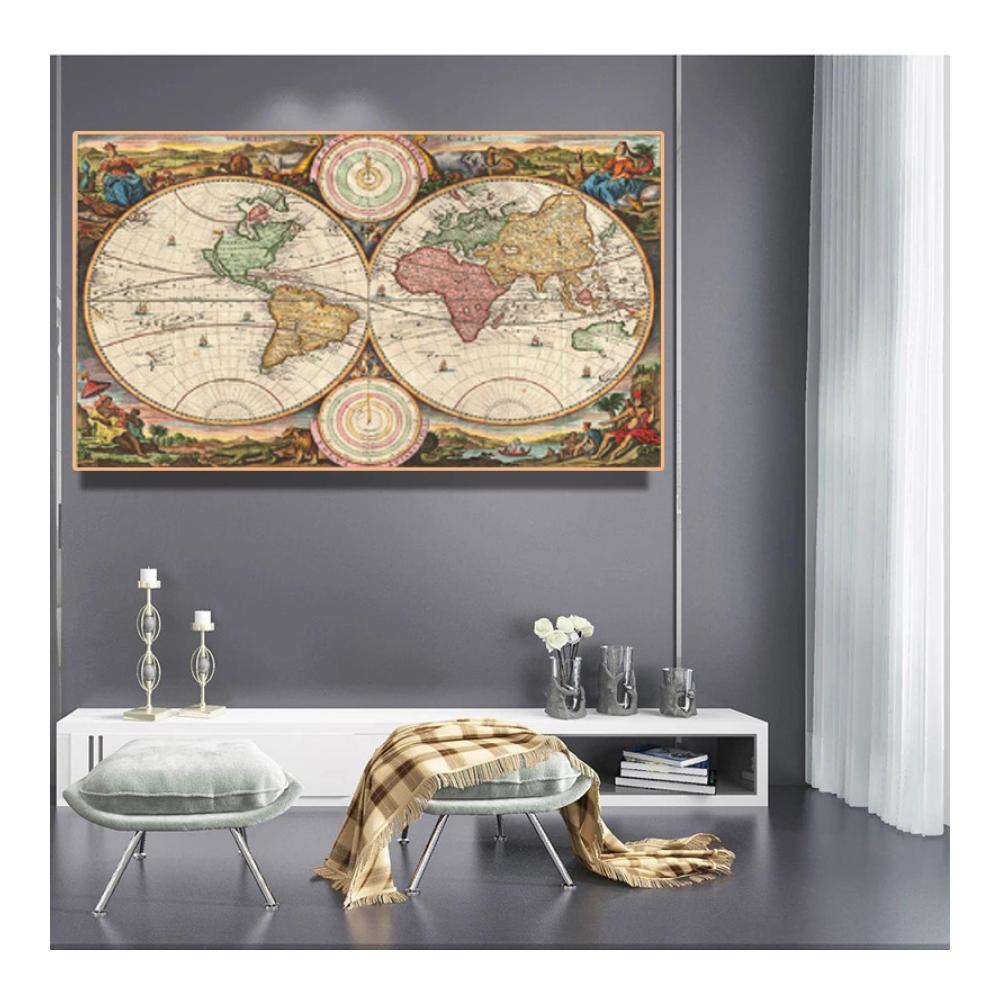 Malkarton Vintage Poster & Drucke für Zuhause - Wandkunst Bilder Leinwand Malerei für Wohnzimmer & Schlafzimmer Dekor - Rahmenlose 70x100cm Hintergrund - Alte Fotos neu interpretiert