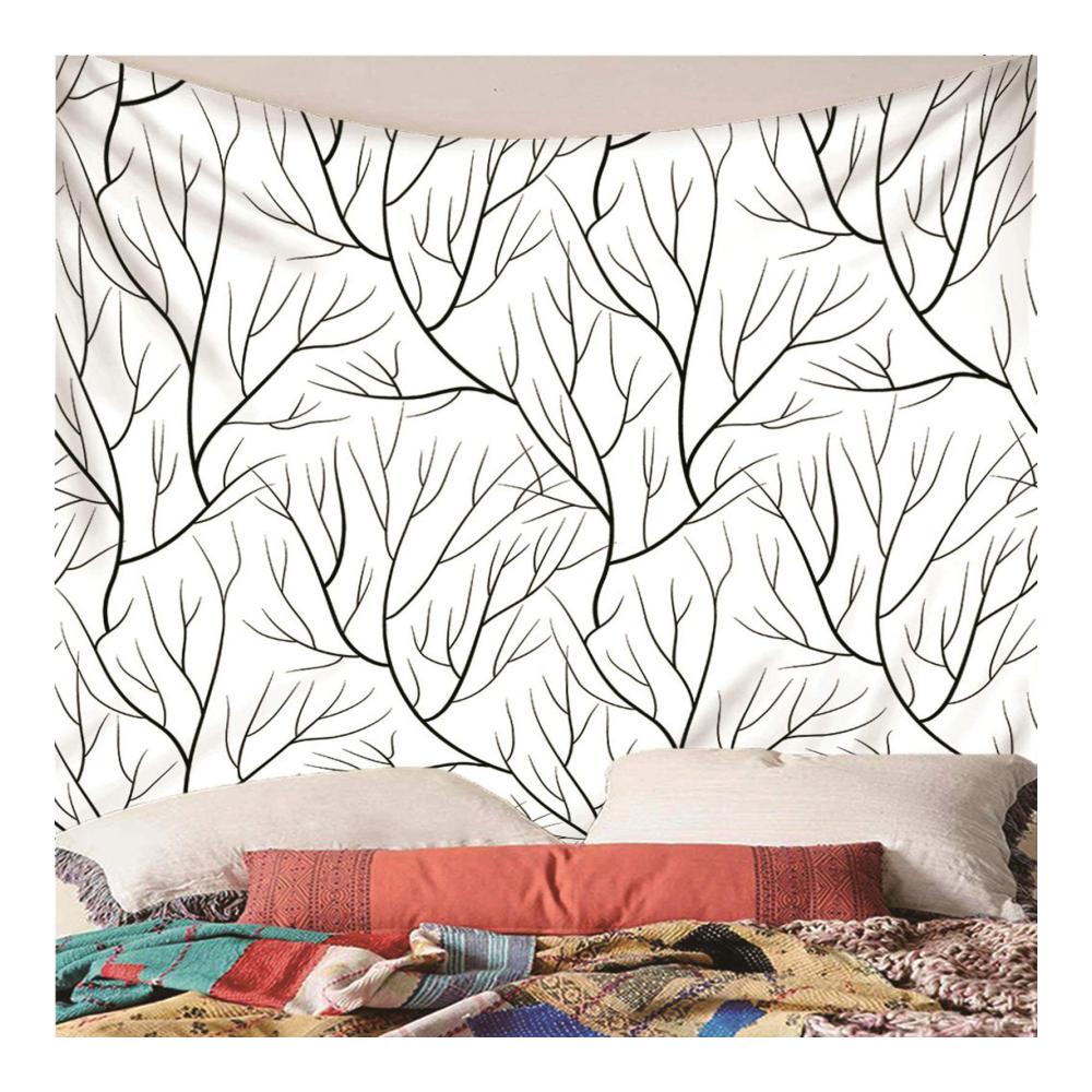 Entdecken Sie die Magie der Wandteppiche Kinderzimmer verzaubern mit unserem besonderen Wanddekoration-Wandteppich! Minimalistisches Design Äste-Muster schwarz-weißer Stoff - 150x130cm voller Stil. Perfekte Anime-Wanddekoration für ein einzigartiges Kinderzimmer