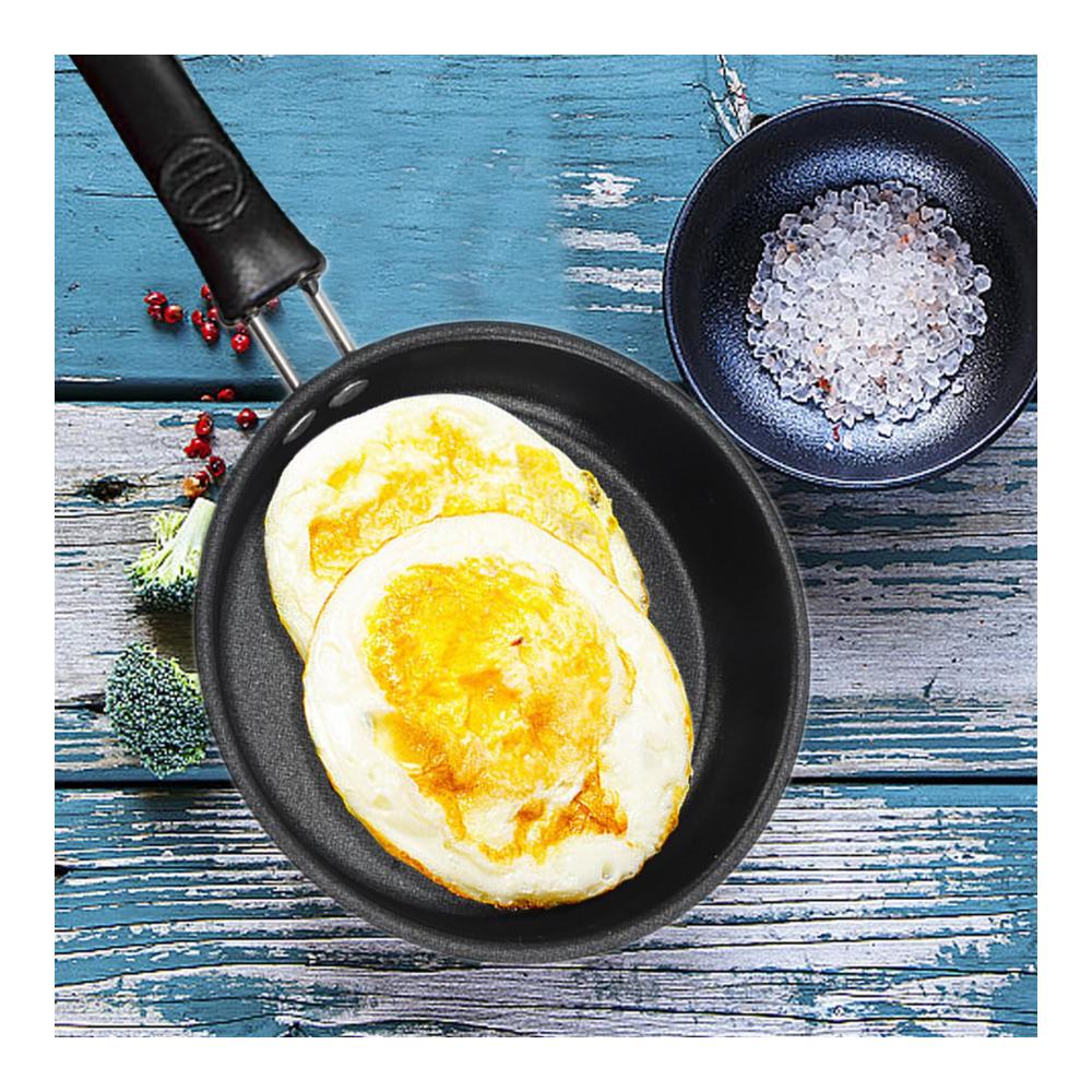 Mini-Eier-Bratpfanne 6.76 cm | Edelstahl-Bratpfanne mit Antihaftbeschichtung | Hitzebeständiger Griff | Für Camping & Picknick | Stein-Kochgeschirr für Outdoor-Aktivitäten | Ideal für Brat- & Universalpfannen
