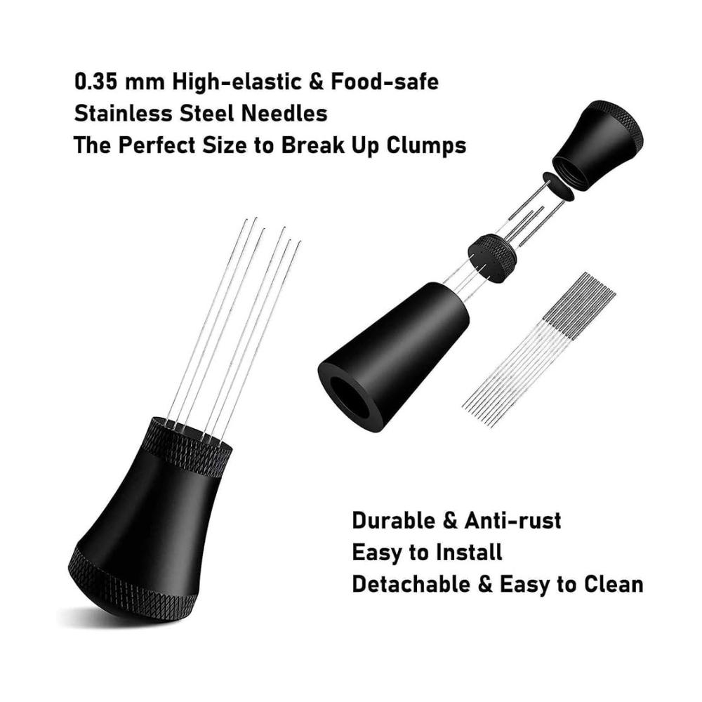 „Präzisionsgefertigter 53 mm 304 Edelstahl-Doppelkopf-Tamper optimiert für perfekte Espresso-Extraktionen - perfekt abgewinkeltes und glattes Basisdesign für maximale K