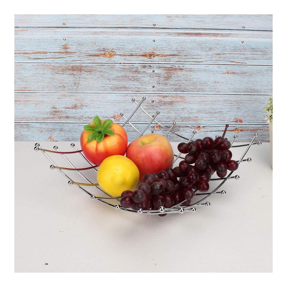 Moderne Obstschale aus Edelstahl | Attraktives Küchen- und Wohnaccessoire | Langlebiger Obstkorb mit Abtropffunktion | Stilvolles Dekorationszubehör für Küche und Wohnzimmer