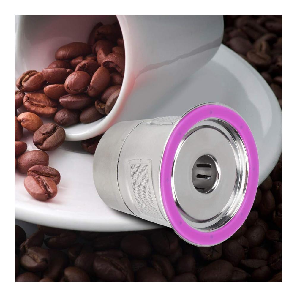 Erhalten Sie perfekten Kaffeegenuss! Wiederverwendbarer K-Cup-Kaffeepad-Metallfilter für Keurig 1.0/2.0 K-Mini K-Slim & mehr. Inklusive Bürste und Löffel für mühelose Reinigung